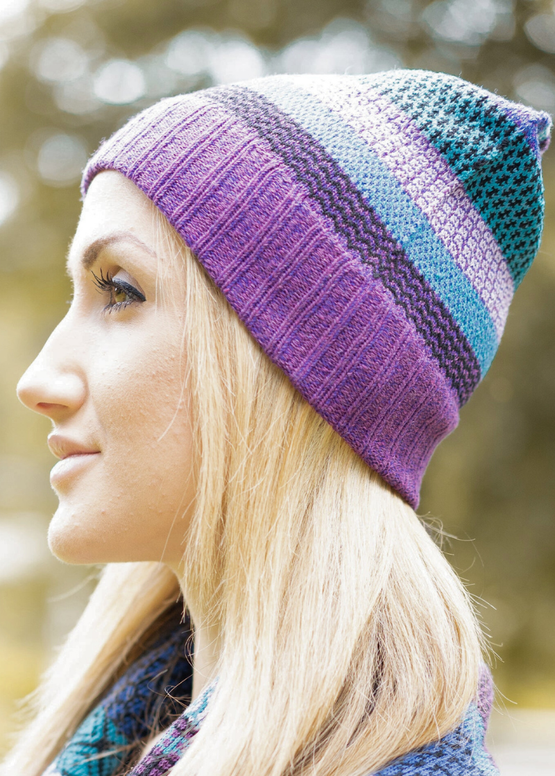 Solmate RASPBERRY Knitted Beanie Hat with Colors turquoise, purple, black, lilac, royal blue | Made in USA | Classy Cozy Cool Women&