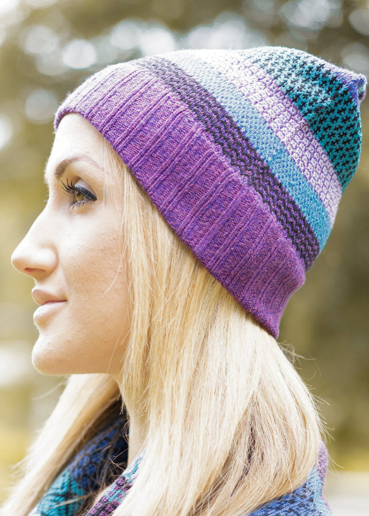 Solmate RASPBERRY Knitted Beanie Hat with Colors turquoise, purple, black, lilac, royal blue | Made in USA | Classy Cozy Cool Women&