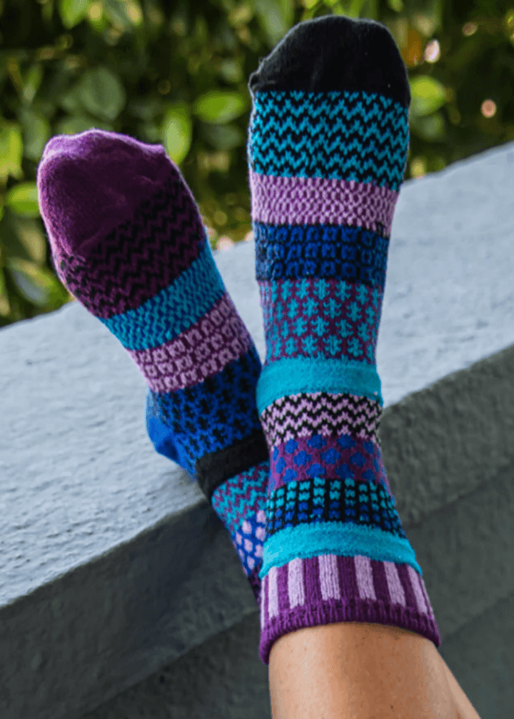 Solmate RASPBERRY Knitted Crew Socks Proudly Made USA | These socks are delightfully mismatched &amp; so very comfortable.  Classy Cozy Cool Women&