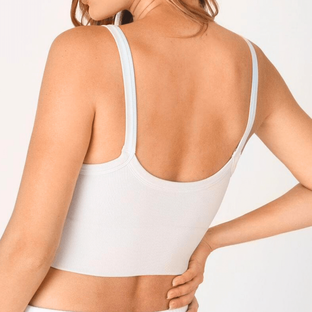 Niki Biki Ladies Fitted Vintage V-Neck Ribbed Bra Top Style NS8120  in Several Color Options | Made in USA | Classy Cozy Cool Women&
