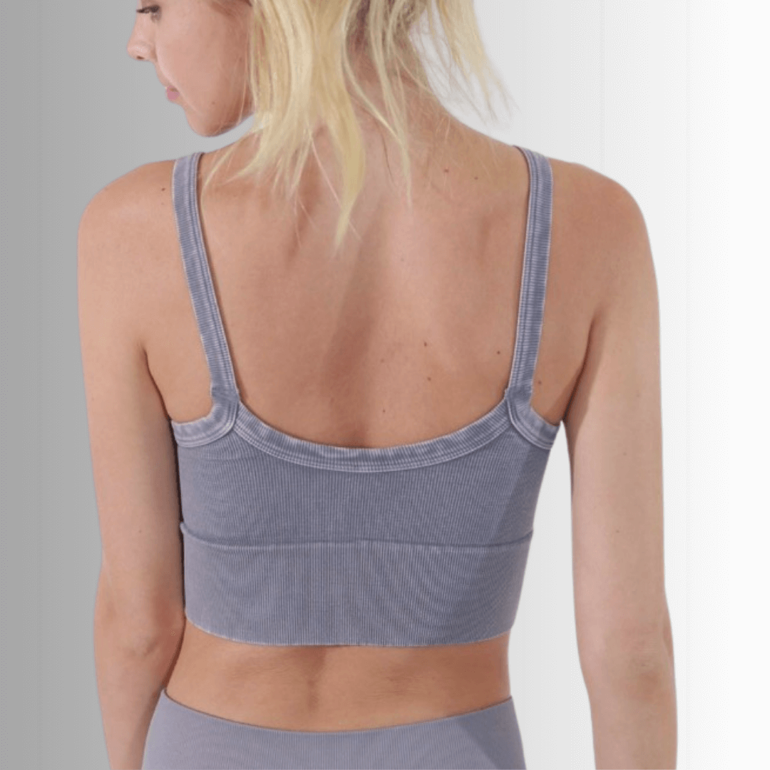 Niki Biki Ladies Fitted Vintage V-Neck Ribbed Bra Top Style NS8120  in Several Color Options | Made in USA | Classy Cozy Cool Women&