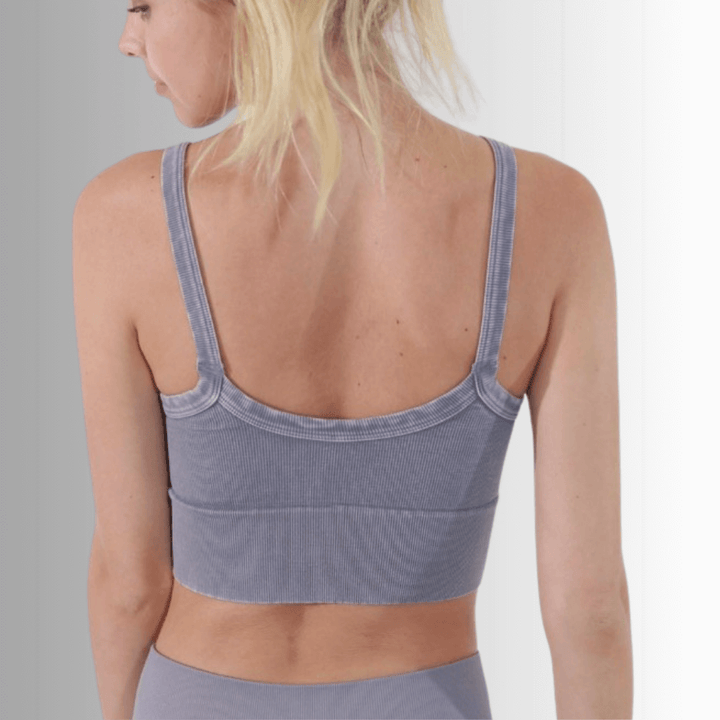 Niki Biki Ladies Fitted Vintage V-Neck Ribbed Bra Top Style NS8120  in Several Color Options | Made in USA | Classy Cozy Cool Women&
