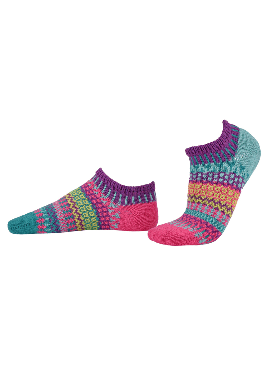 Solmate MORNING GLORY Knitted Ankle Socks | Made in USA | These socks are delightfully mismatched &amp; so very comfortable.  American Made Women&