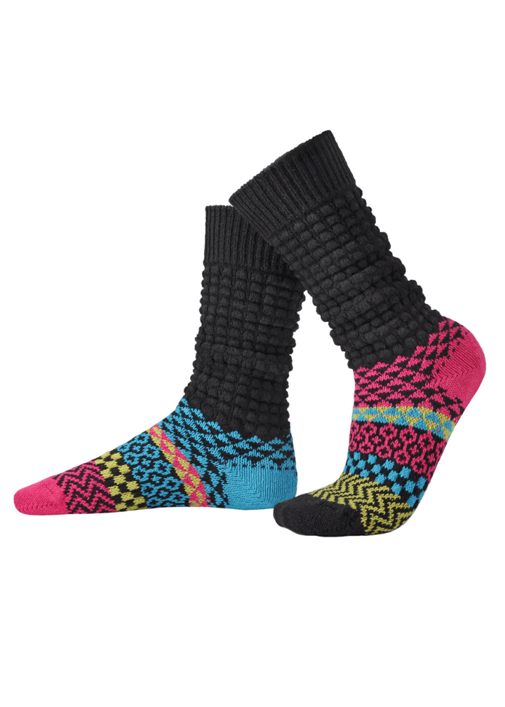 Solmate TETRA Knitted Fusion Slouch Socks | Made in USA | These socks are delightfully mismatched &amp; so very comfortable.  American Made Women&