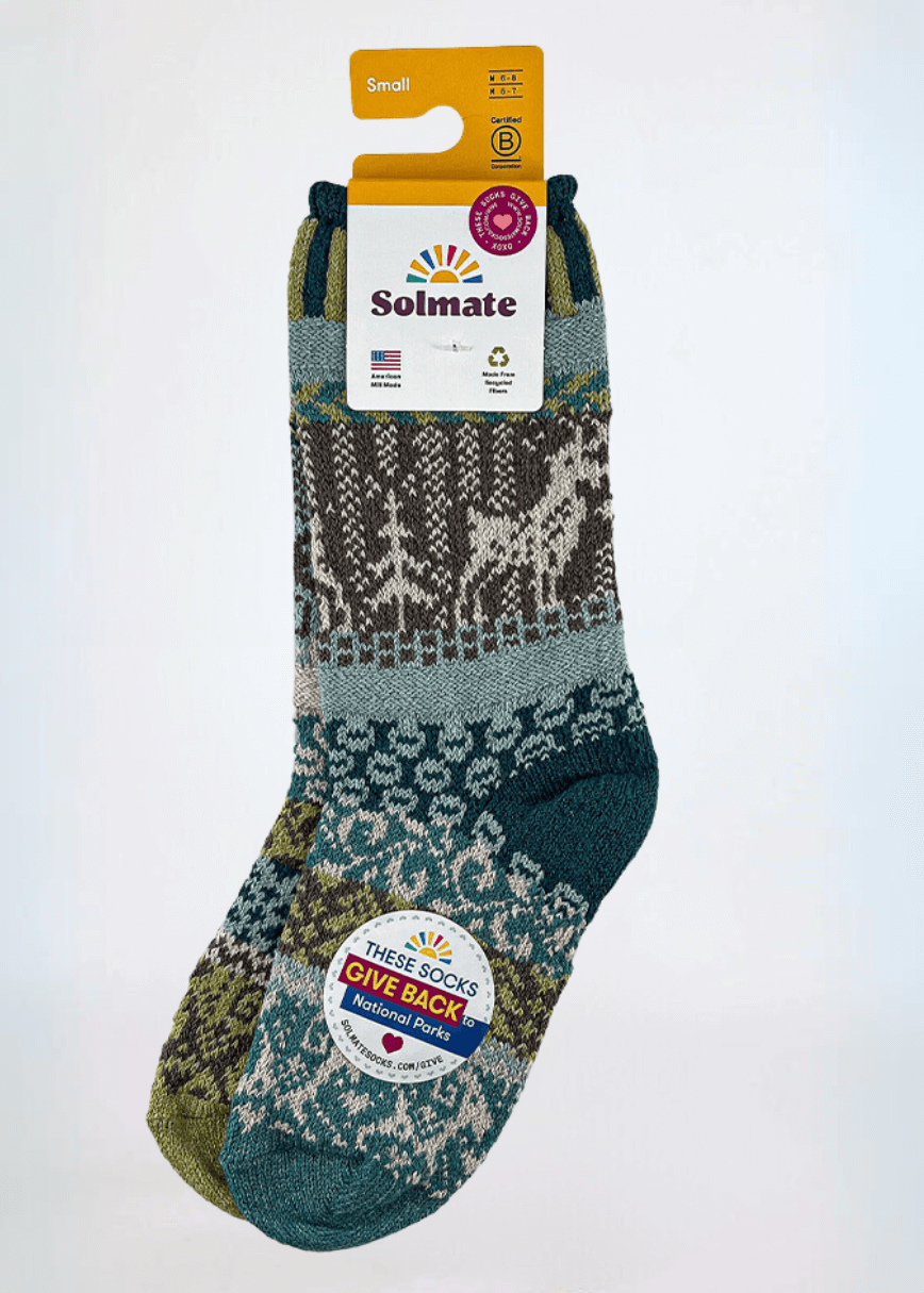 Solmate GOAT Knitted Crew Socks | Made in USA | These socks are delightfully mismatched &amp; so very comfortable.  American Made Women&