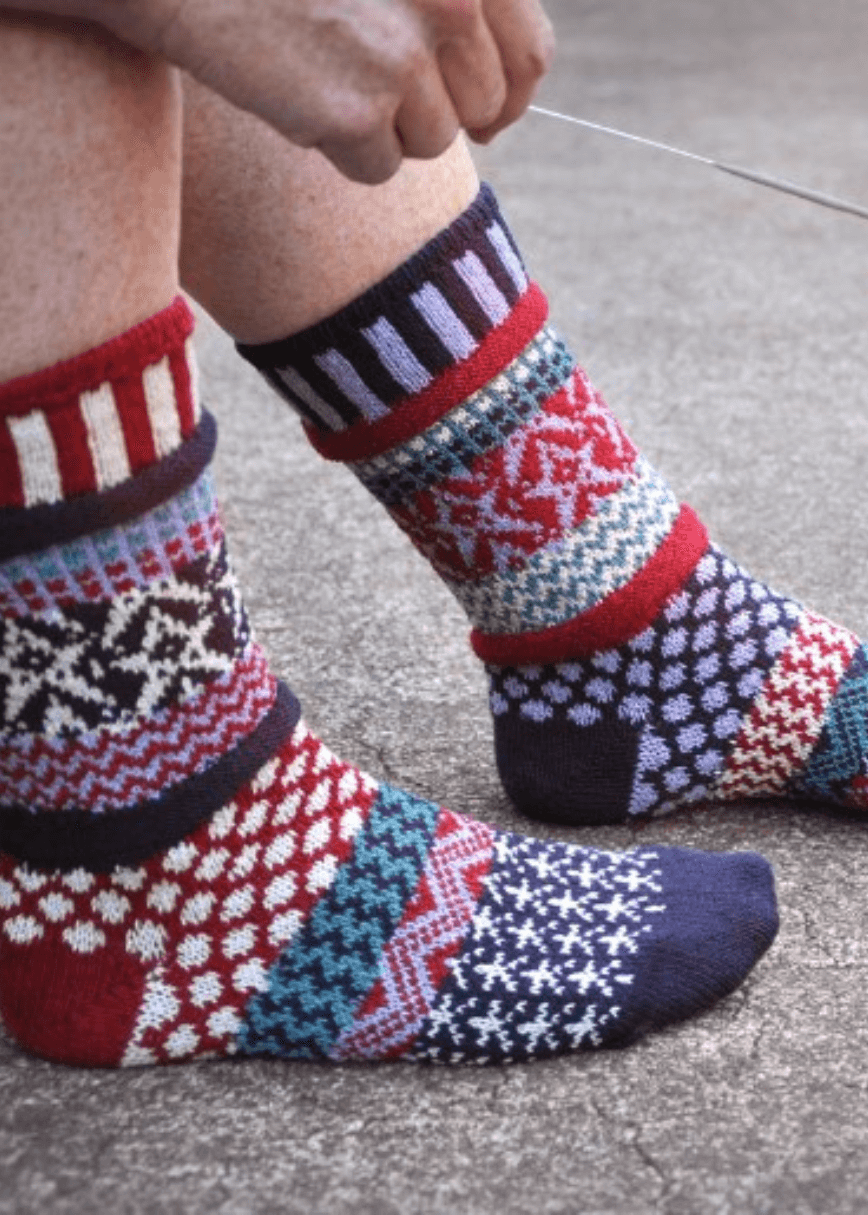 Solmate STARS AND STRIPES Knitted Crew Socks | Made in USA | These socks are delightfully mismatched &amp; so very comfortable.  American Made Women&