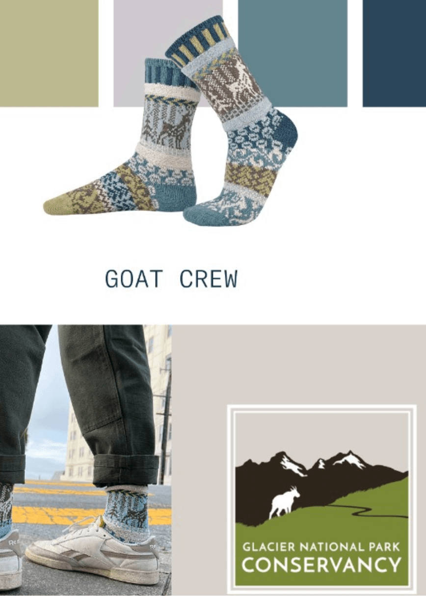 Solmate GOAT Knitted Crew Socks | Made in USA | These socks are delightfully mismatched &amp; so very comfortable.  American Made Women&