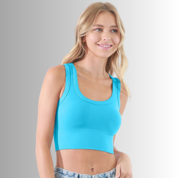 Niki Biki Ladies White Cropped Tank Top Style