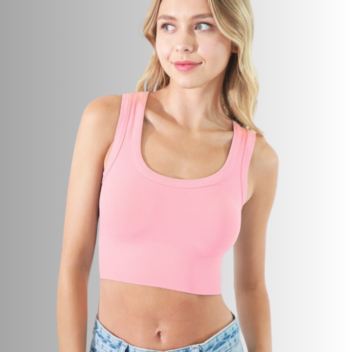 NikiBiki Ladies White Cropped Tank Top Style
