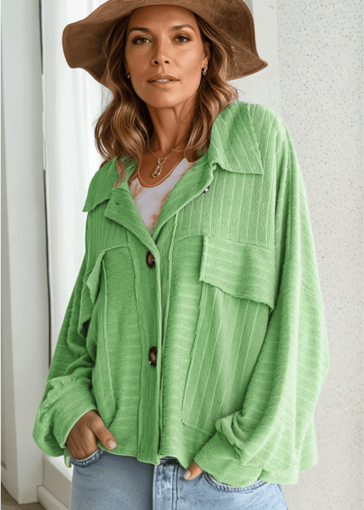 Leah Soft Ribbed Knit Lightweight Shacket - CLEARANCE FINAL SALE