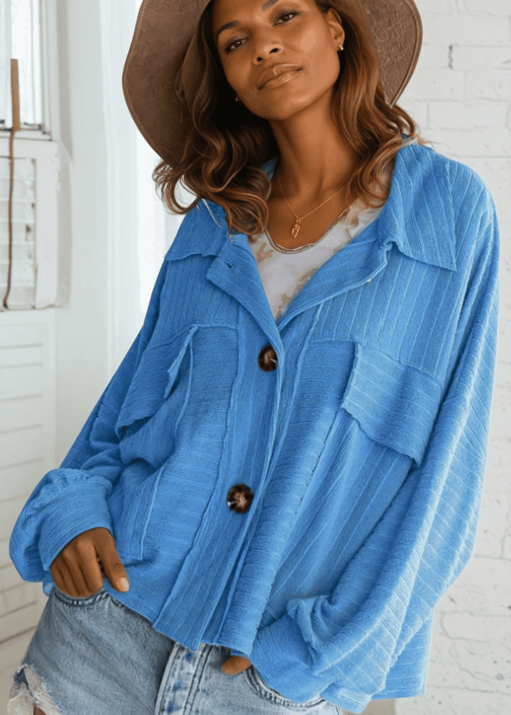 Leah Soft Ribbed Knit Lightweight Shacket - CLEARANCE FINAL SALE