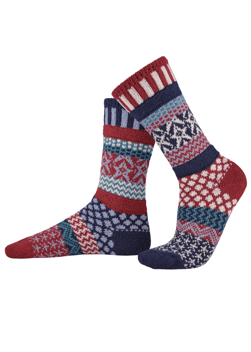 Solmate STARS AND STRIPES Knitted Crew Socks | Made in USA | These socks are delightfully mismatched &amp; so very comfortable.  American Made Women&