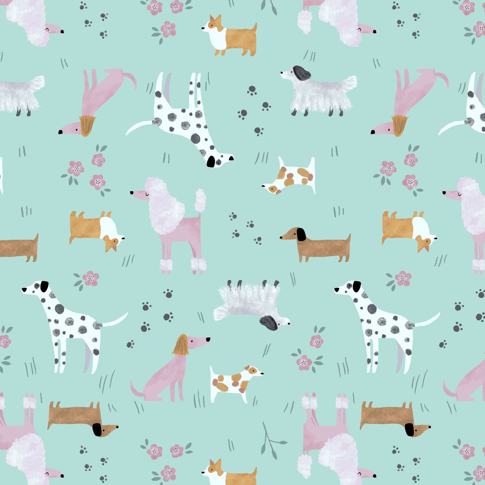 Shop the Dogs Collared Dress by Retrolicious — 60s-style A-line, dog print, Peter Pan collar, pockets, 100% cotton. Made in USA. Sizes XS–4X.
