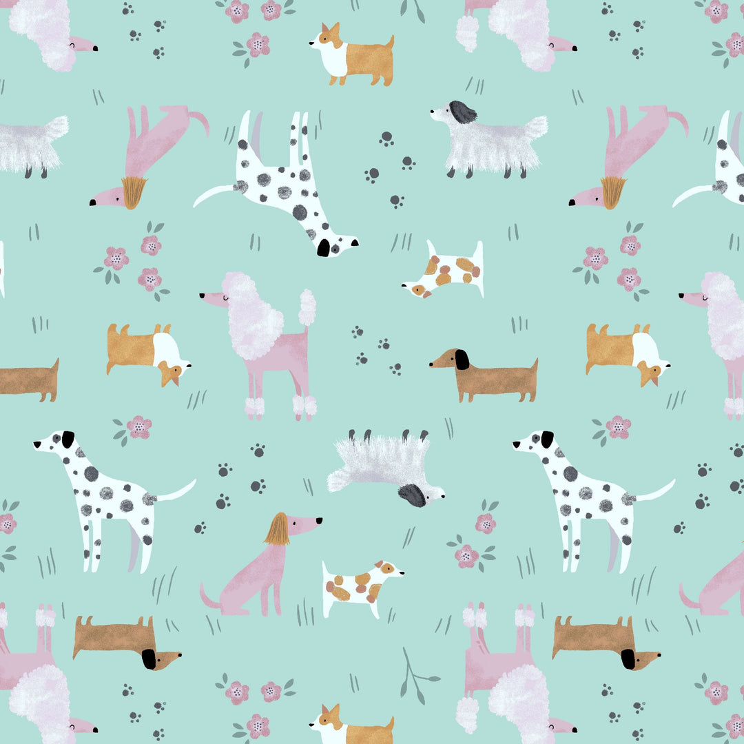 Shop the Dogs Collared Dress by Retrolicious — 60s-style A-line, dog print, Peter Pan collar, pockets, 100% cotton. Made in USA. Sizes XS–4X.