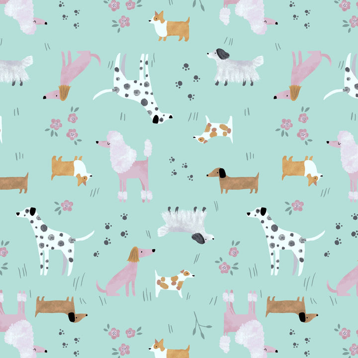 Shop the Dogs Collared Dress by Retrolicious — 60s-style A-line, dog print, Peter Pan collar, pockets, 100% cotton. Made in USA. Sizes XS–4X.