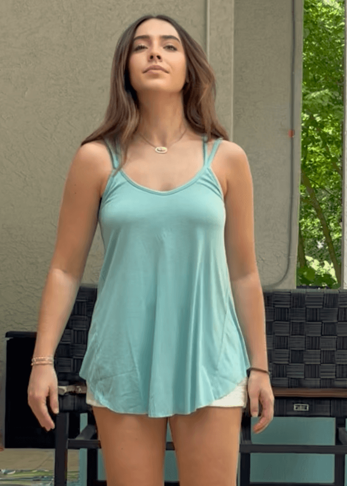 Mint Green Strappy Crossed Back Soft Flowy Ladies Tank Top  | Brand: Bucket List | Style 