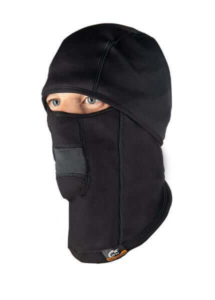 Made in USA WSI Sportswear Men's HEATR® Windstop thermal Hood in Black, Product # XLH093 Warmest: Ideal for temperatures of -20° to 50° New and Improved HEATR®, Balaclavas, Product # XLH093