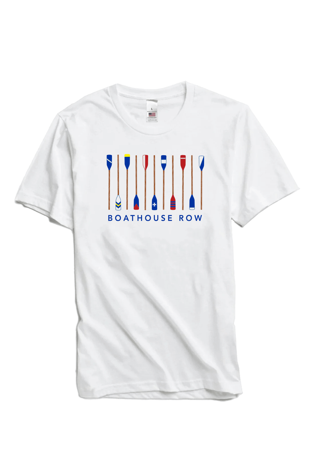 Made in USA Boathouse Graphic Cotton Short Sleeve T-Shirt with different Graphics to Choose from in White, Navy or Gray