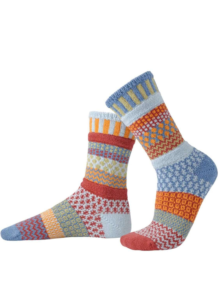 Solmate FIG Knitted Crew Socks | Made in USA | These socks are delightfully mismatched &amp; so very comfortable.  American Made Women&