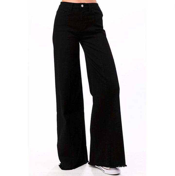 Black O2 Denim 505 High Waist Flare Jeans | Style PW505 | Women&
