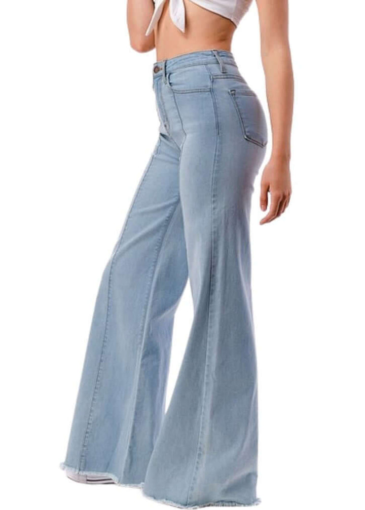 O2 Denim 505 High Waist Flare Jeans in Black Denim | Style PW505 | Women&