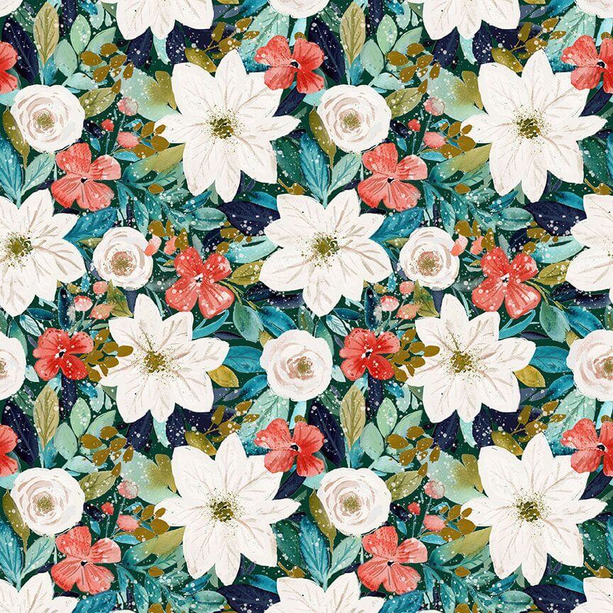 Made in USA. Shop the Winter Floral Vintage Dress by Retrolicious in 100% cotton, with a high neckline, full skirt and hidden pockets. Sizes XS–4X.