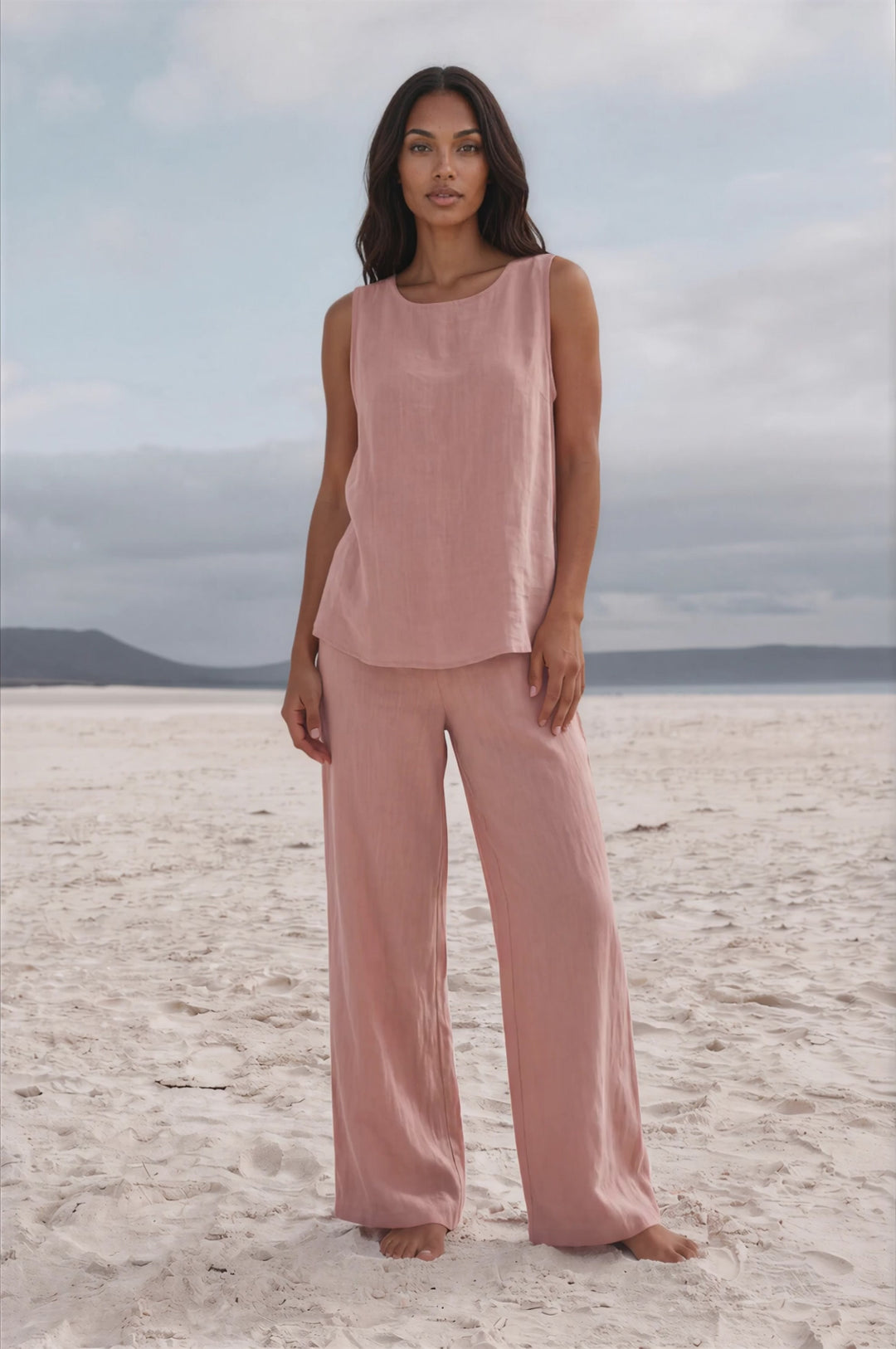 Paige Palazzo Set - Dusty Rose
