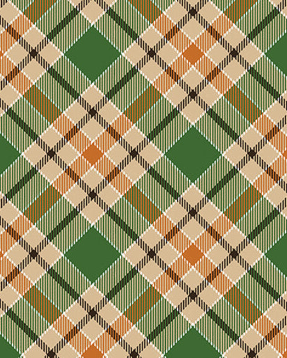Rust &amp; Green Plaid Midi Dress