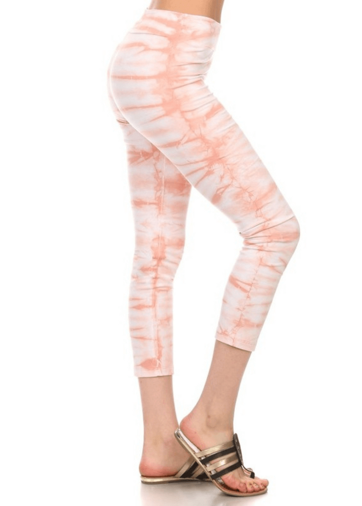 Apricot Tie Dye Capri Leggings | Style