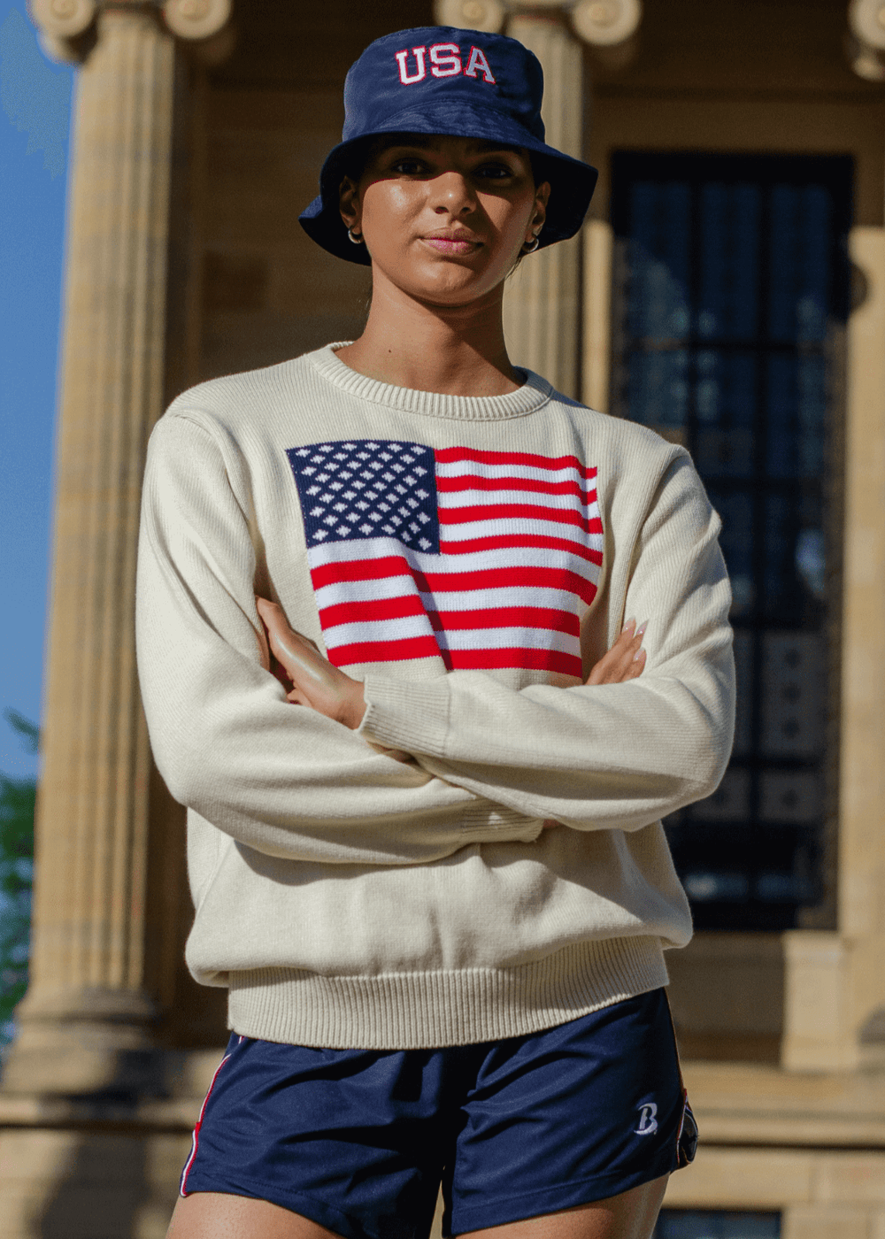 Made in USA Boathouse Brand Patriotic Unisex Navy Bucket Hat - All American Collection