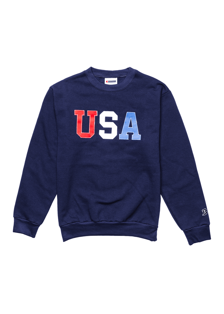 Made in USA Boathouse UNISEX USA Graphic Tackle Twill CREW Long Sleeve Sweatshirt, 80% Cotton / 20% Poly Lightweight 