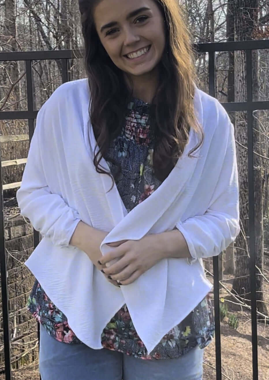 USA Made Ladies White Open Front Light Weight Cardigan | Classy Cozy Cool Women&