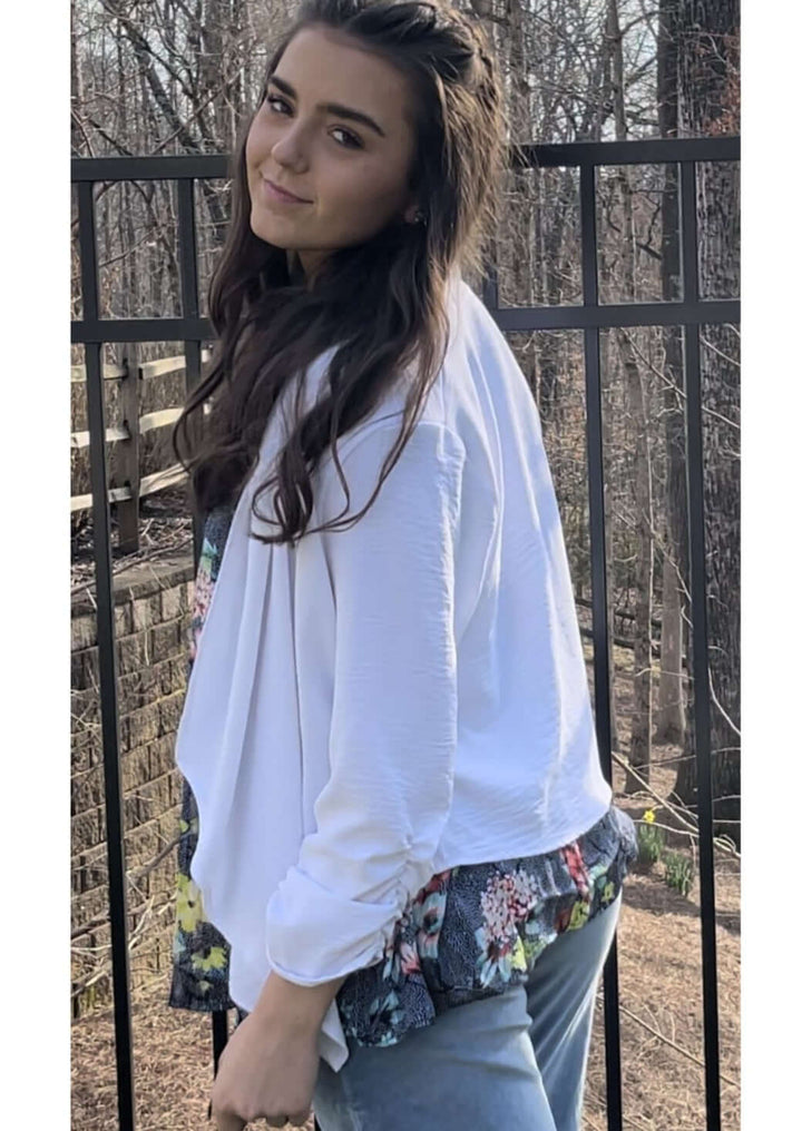 USA Made Ladies White Open Front Light Weight Cardigan | Classy Cozy Cool Women&