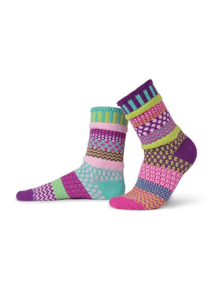 Solmate Socks DAHLIA Knitted Crew Socks Proudly Made USA | These socks are delightfully mismatched &amp; so very comfortable. American Made Clothing