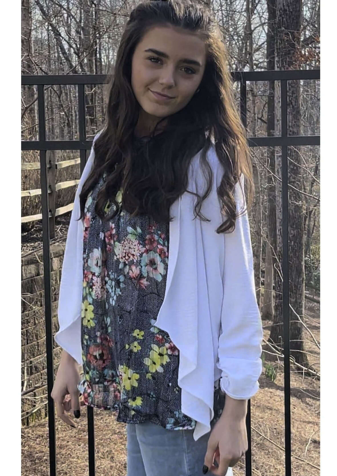 USA Made Ladies White Open Front Light Weight Cardigan | Classy Cozy Cool Women&