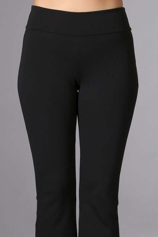 Chatoyant Black Capri Stretch Pants with Slight Bell Flare &amp; Back Pockets | Style