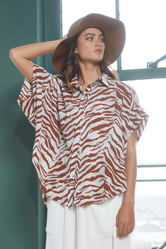 Bucket List Style T1702 Ladies Button Down Hidden Placket High Low Top | Made in USA | This top can be worn with anything.  | Classy Cozy Cool Boutique