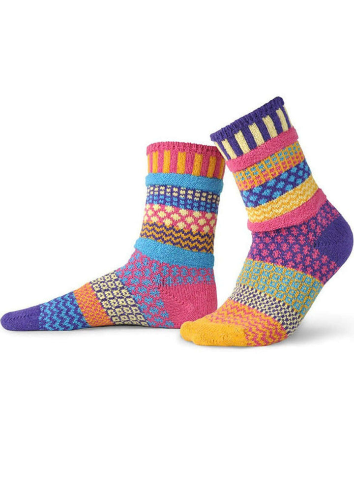 Solmate SUNNY Knitted Crew Socks Proudly Made USA | These socks are delightfully mismatched &amp; so very comfortable.  Classy Cozy Cool Women&