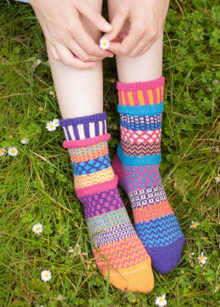 Solmate SUNNY Knitted Crew Socks Proudly Made USA | These socks are delightfully mismatched &amp; so very comfortable.  Classy Cozy Cool Women&