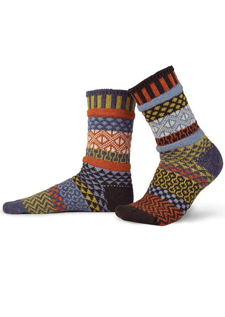 Solmate PONDEROSA Wool Blend Knitted Crew Socks | Made in USA | These socks are delightfully mismatched &amp; so very comfortable.  Classy Cozy Cool 