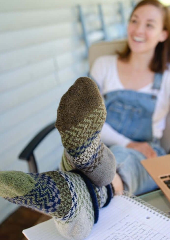 Solmate BAMBOO Wool Blend Knitted Crew Socks Proudly Made USA | These socks are delightfully mismatched &amp; so very comfortable.  Classy Cozy Cool 