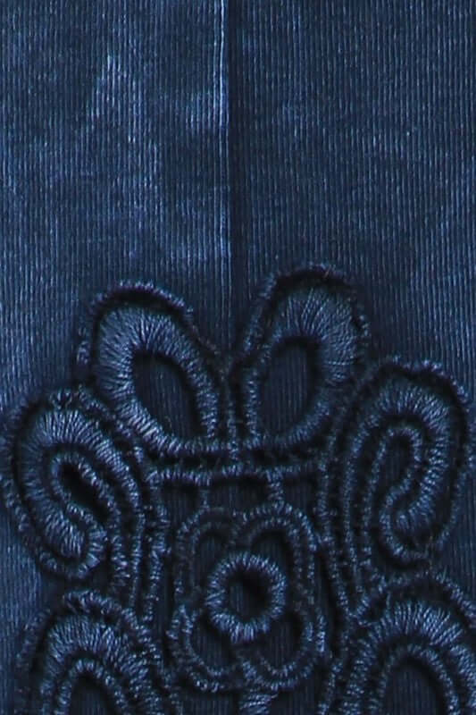 Electric Blue Chatoyant Mineral Washed Boot Cut Jeggings with Crochet Detail Hem Style
