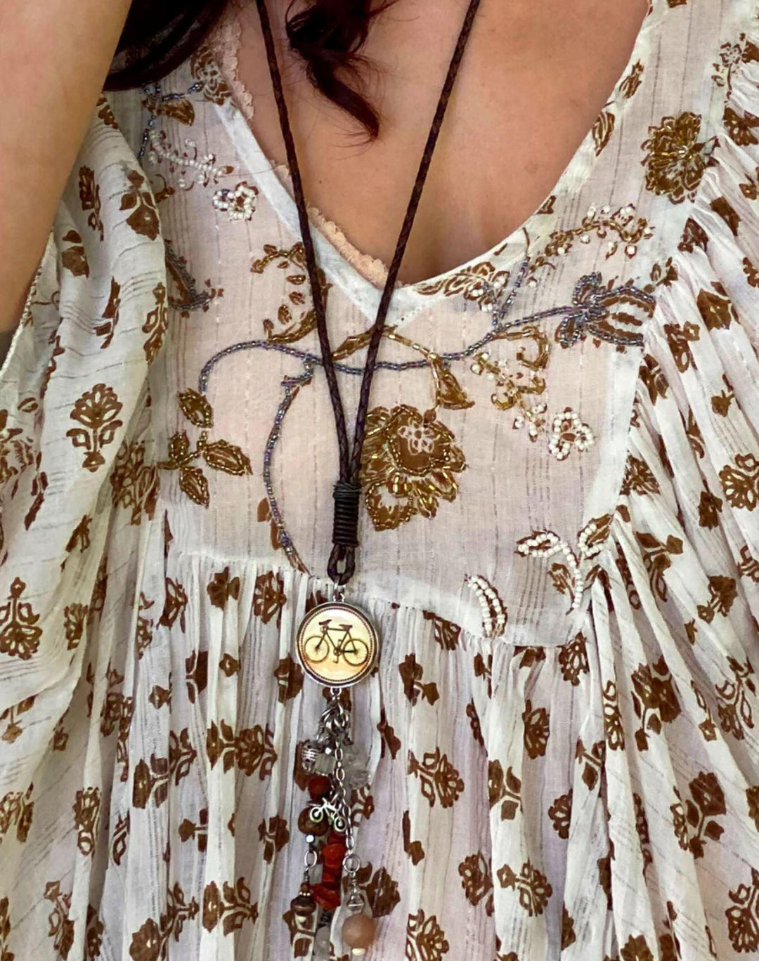 Brand: Spirit LaLa - Vintage Bicycle Long Drop Necklace -  BoHo, Gift Idea, Inspirational quote, Jewelry, jewelry made in USA, Long Drop Necklace, Made in America, made in usa, Made Local, Necklace, Pendant, Statement Necklace, Vintage, Vintage Bicycle, Women - Classy Cozy Cool Boutique