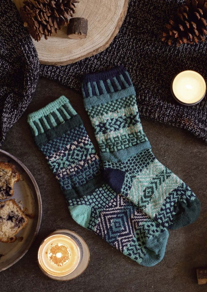 Solmate Socks EVERGREEN Knitted Crew Socks Proudly Made USA | These socks are delightfully mismatched &amp; so very comfortable. American Made Clothing